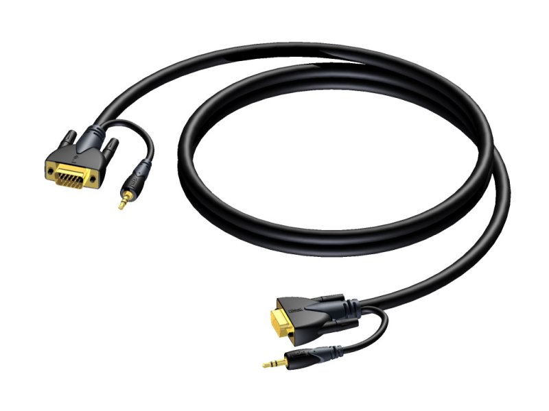 ProCab SVGA han > SVGA han & Stereo Audio Jack 30 meter