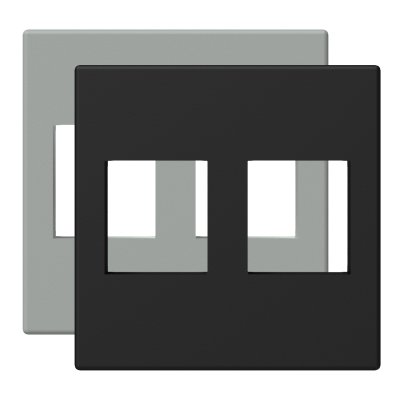 Keystone monteringsplade 45 x 45 mm f. 2 stik, Sort