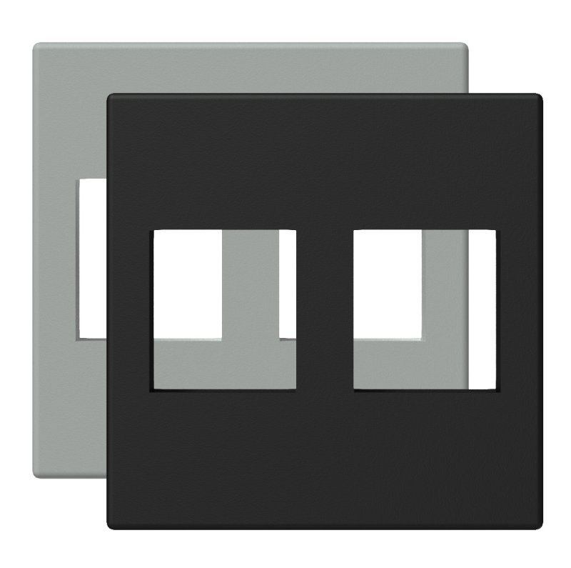 Keystone monteringsplade 45 x 45 mm f. 2 stik, Sort