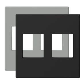 Keystone monteringsplade 45 x 45 mm til 2 stik, Sort