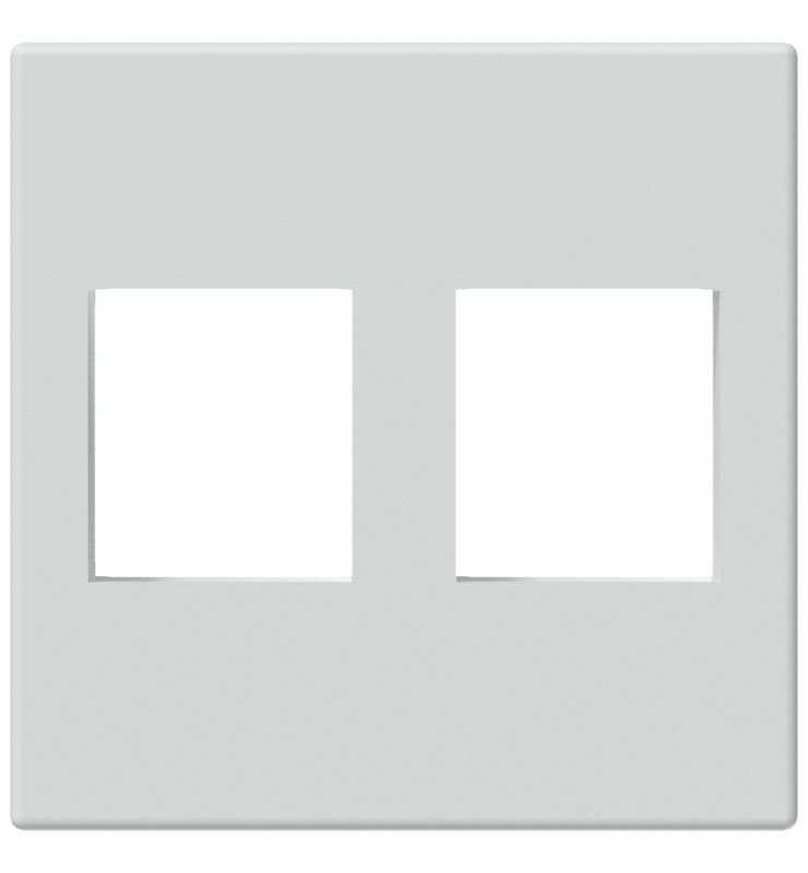 Keystone monteringsplatta 45 x 45 mm fr 2 uttag, Vit