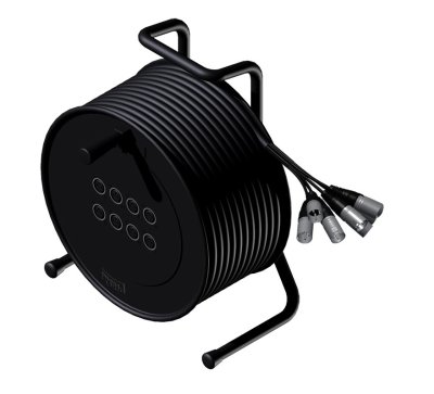 ProCab kabeltromle mikrofonkabel 8 in / 2 out - 10 m