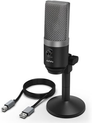 CaTeFo USB podcast mikrofon med bordstativ