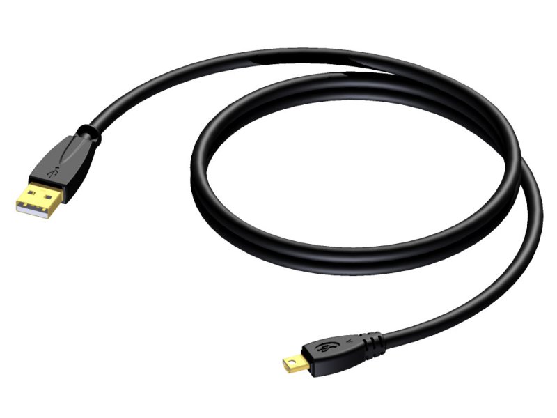 ProCab USB A > USB mini A kabel 5 meter