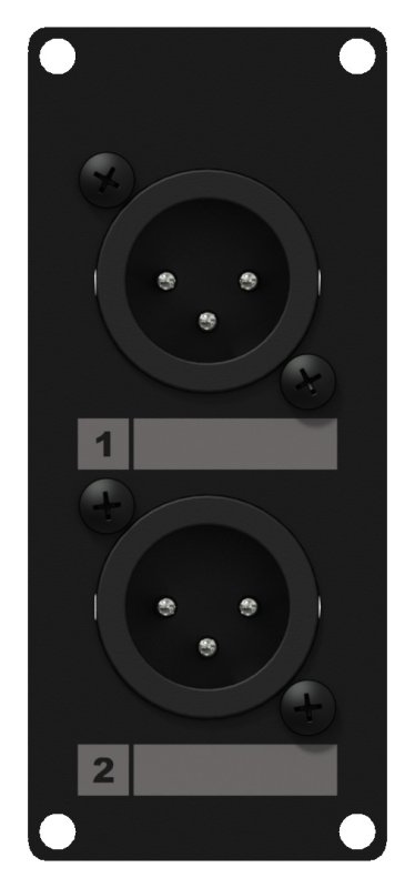 Caymon CASY126 1 plats, platta 2 x XLR han > 3-pin