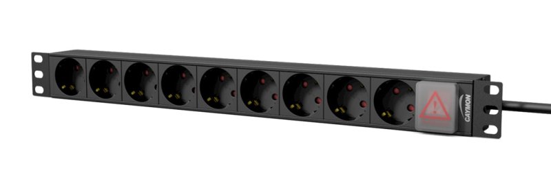 Caymon Strmskinne 9 x Schuko m/afbryder 1 unit 19