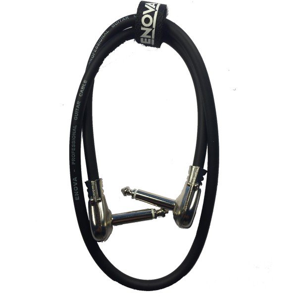 Enova vinkel jack flad kabel til pedalboard 0,4 meter