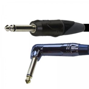 Enova instrumentkabel mono jack med vinkel stik