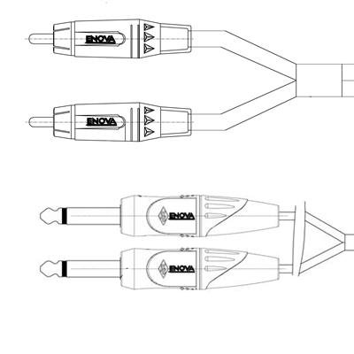 Enova adapterkabel 2 x jack til 2 x Phono