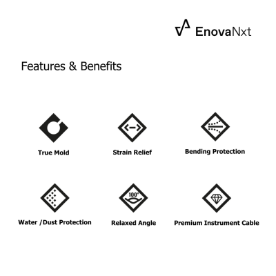 Enova Nxt instrumentkabel mono jack med 100-graders vinklad �
