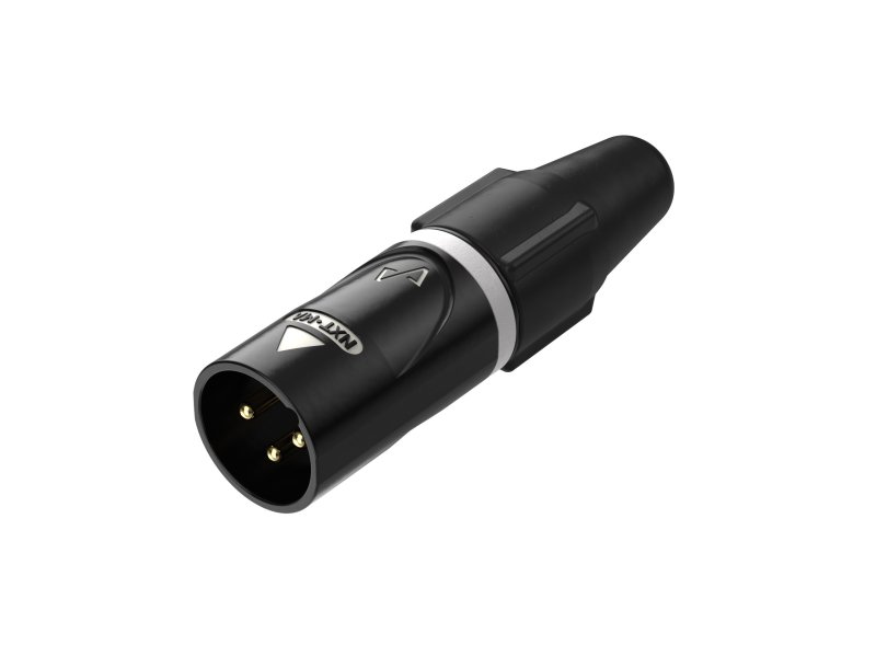 Enova Nxt XLR 3-pin han kabelstik sort med guld kontakter