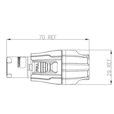 Enova Power input kabel stik, Bl�