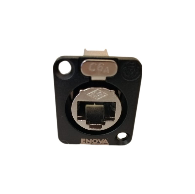 Enova RJ45 chassis gennemfring Cat6A, sort