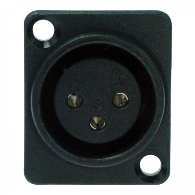 Enova 3 pol hun 3-Pin XLR chassis stik, sort IP67 Outdoor