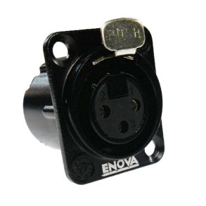 Enova 3 pol hun 3-Pin XLR chassis stik, sort