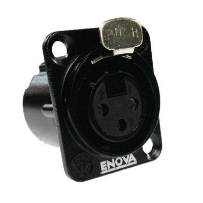 Enova 3 pol hun 3-Pin XLR chassis stik, sort