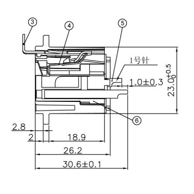Enova 3 pol hun 3-Pin XLR chassis stik, sort