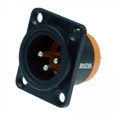 Enova 3 pol han 3-Pin XLR chassis stik, sort IP67 Outdoor