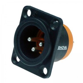 Enova 3 pol han 3-Pin XLR chassis stik, sort IP67 Outdoor