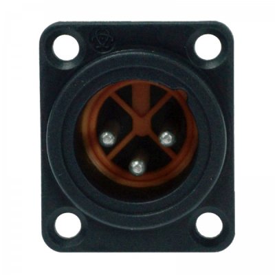Enova 3 pol han 3-Pin XLR chassis stik, sort IP67 Outdoor