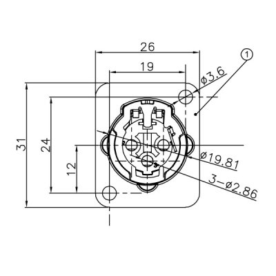 Enova 3 pol han 3-Pin XLR chassis stik, sort