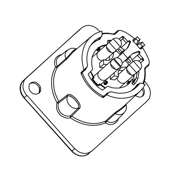 Enova 3 pol han 3-Pin XLR chassis stik, sort