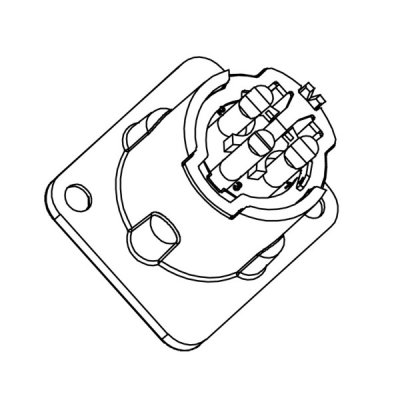 Enova 3 pol han 3-Pin XLR chassis stik, sort
