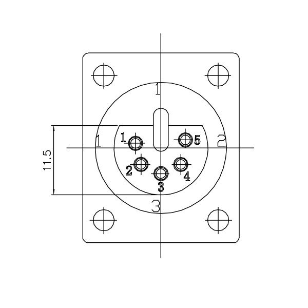 Enova 5-Pin XLR hun chassis stik, sort IP67 Outdoor