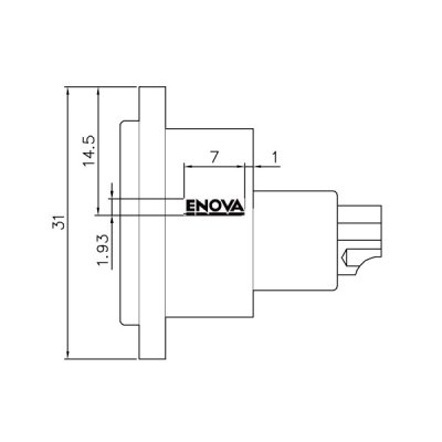 Enova 5-Pin XLR hun chassis stik, sort IP67 Outdoor
