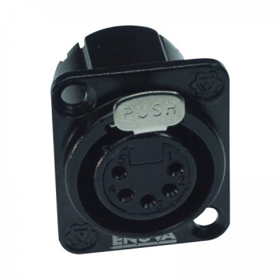 Enova 5-Pin XLR hun chassis stik, sort