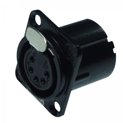 Enova 5-Pin XLR hun chassis stik, sort