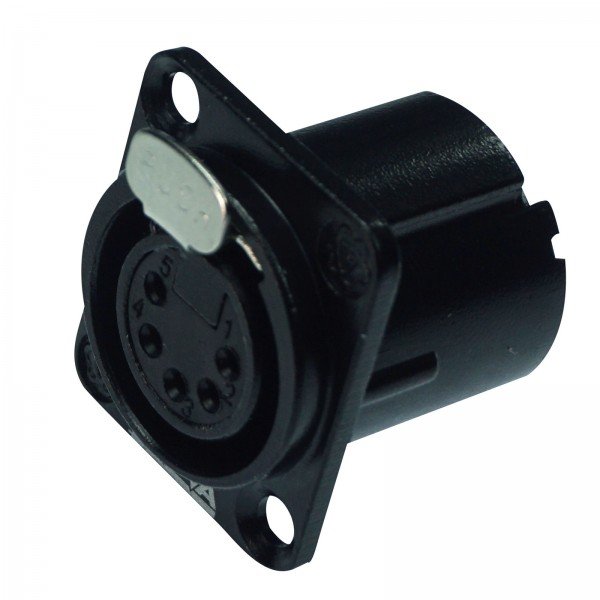 Enova 5-Pin XLR hun chassis stik, sort