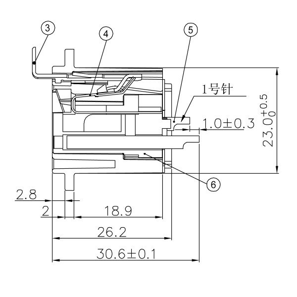 Enova 5-Pin XLR hun chassis stik, sort