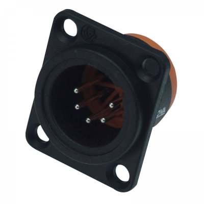 Enova 5-Pin XLR han chassis stik, sort IP67 Outdoor