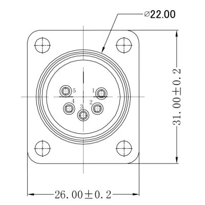 Enova 5-Pin XLR han chassis stik, sort IP67 Outdoor