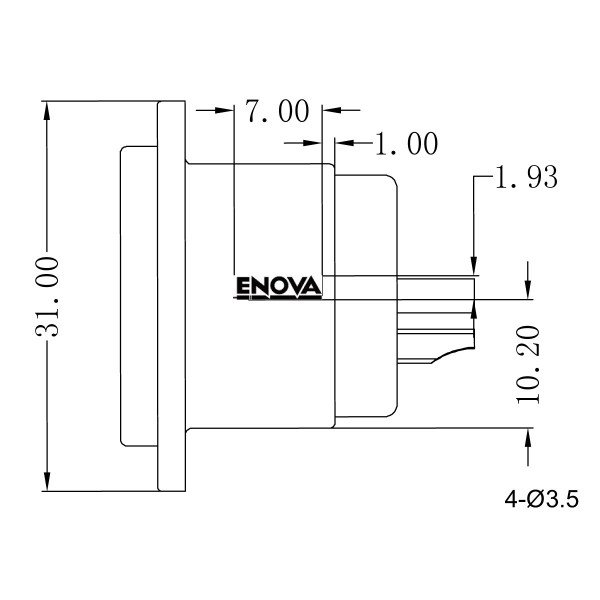 Enova 5-Pin XLR han chassis stik, sort IP67 Outdoor