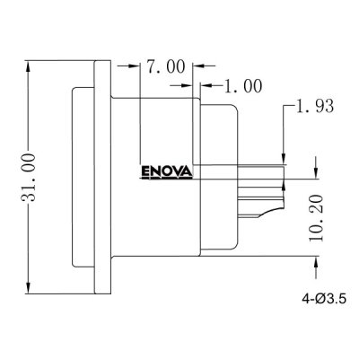 Enova 5-Pin XLR han chassis stik, sort IP67 Outdoor