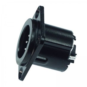 Enova 5-Pin XLR han chassis stik, sort