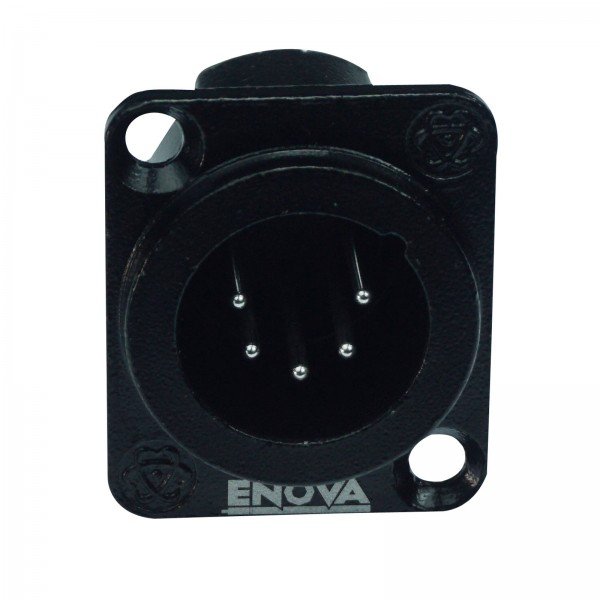 Enova 5-Pin XLR han chassis stik, sort