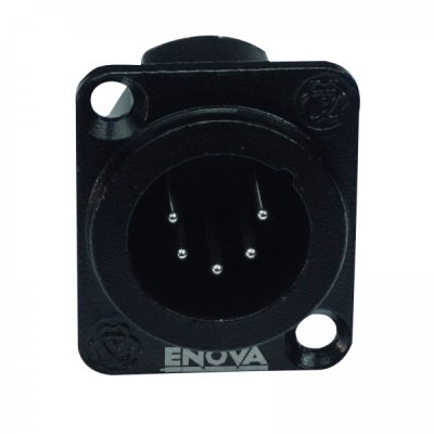 Enova 5-Pin XLR han chassis stik, sort