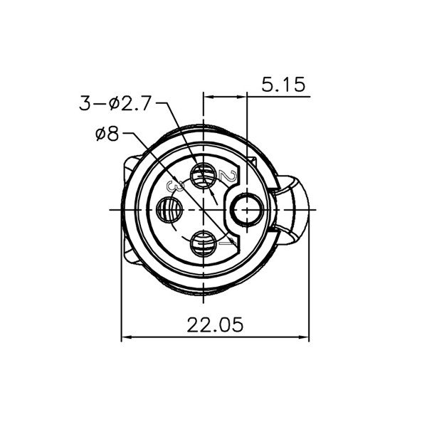 Enova 3-Pin XLR kabel hun stik, Sort IP67 outdoor