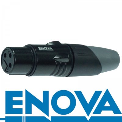 Enova 3-Pin XLR hun kabel stik, sort