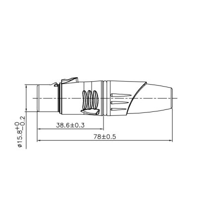 Enova 3-Pin XLR hun kabel stik, sort
