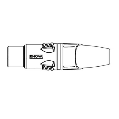 Enova 3-Pin XLR hun kabel stik, sort