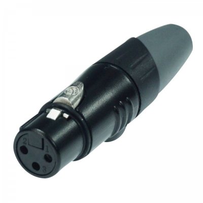 Enova 3-Pin XLR hun kabel stik, sort