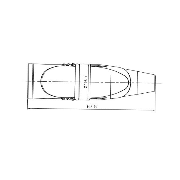 Enova 3-Pin XLR han kabel stik, Sort IP67 Outdoor