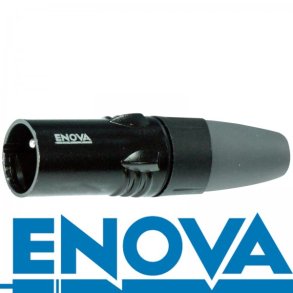 Enova 3-Pin XLR han kabel stik, sort