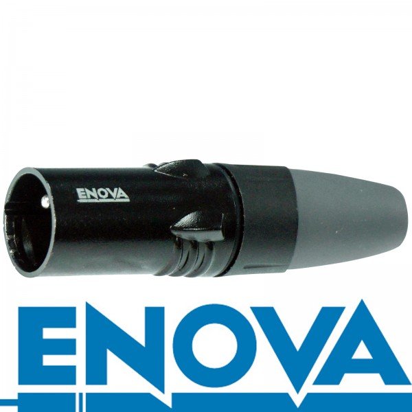 Enova 3-Pin XLR han kabel stik, sort