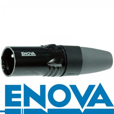Enova 3-Pin XLR han kabel stik, sort
