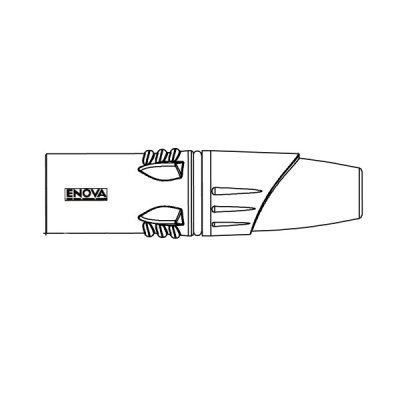 Enova 3-Pin XLR han kabel stik, sort